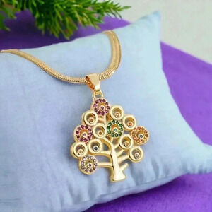 🆕️18K Gold Plated 316 L Stainless Steel Necklace With Tree of Life 🌳 Pendant